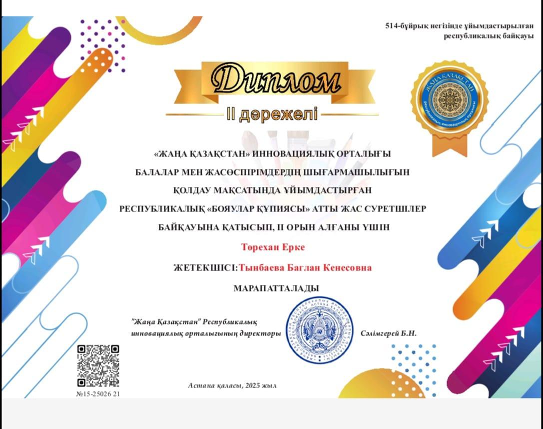 «ЖАҢА ҚАЗАҚСТАН» ИННОВАЦИЯЛЫҚ ОРТАЛЫҒЫ БАЛАЛАР МЕН ЖАСӨСПІРІМДЕРДІҢ ШЫҒАРМАШЫЛЫҒЫН ҚОЛДАУ